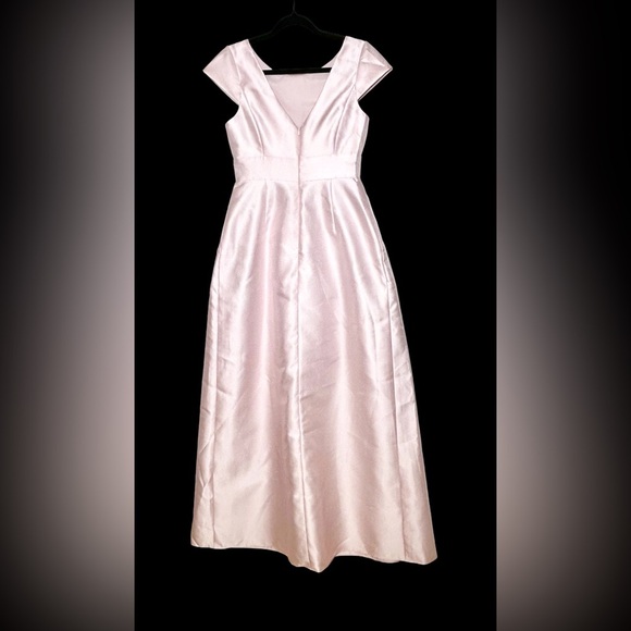 NWT Alfred Sung D767 Pink Cap Sleeve Pleated Skirt Dress with Pockets, Size 6R - Picture 5 of 15